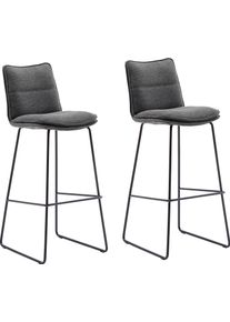 MCA furniture Barkruk Hampton Barkruk 180&ordm; draaibaar met nivellering, tot 120 kg belastbaar (2 stuks) barkrukken maat Chenille-look grijs