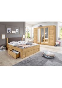 Home Affaire Ledikant met bergruimte Bernett gemaakt van massief beuken, met opbergladen bedden beige