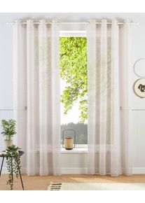 Bruno Banani Gordijn Linus 1 sjaal, ingeweven dwarsstrepen (1 stuk) kant & klaar gordijnen maat 1 beige