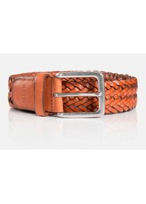 MONTI Leren riem 3,5 cm breed, business-casual, glad leer gevlochten heren riemen maat 85 beige