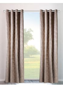 my home Gordijn Velvet Foil (2 stuks) kant & klaar gordijnen maat 1 beige