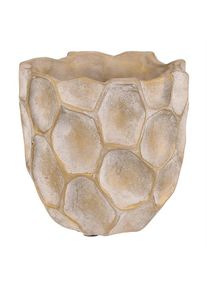 Betónový obal na kvety Plástev, vel. S, béžovo-zlatá