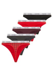 Calvin Klein String 5 PACK THONG (LOW-RISE) (5 stuks, Set van 5) dames strings maat L (40) multicolor