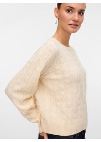 Véro Moda Vero Moda Gebreide trui VMARIES LS O-NECK CABLE PULLOVER BF dames truien maat M beige