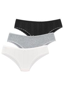 Vivance Jazzpants van zacht pointelle-breisel met kant (Set van 3) dames slips maat 32/34 multicolor
