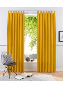 my home Gordijn Raja 2-pack, bestseller, effen, modern, onderhoudsvriendelijke microvezel (2 stuks) kant & klaar gordijnen maat 2 goud(kleur)