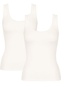Sloggi Hemd Go fijne kantdetails, diepe ronde hals, brede bandjes, zacht (Set van 2) dames onderhemden maat M beige