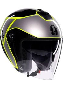 AGV Irides Davao, open face helmet , color: Black/Grey/Neon-Yellow , size: XS