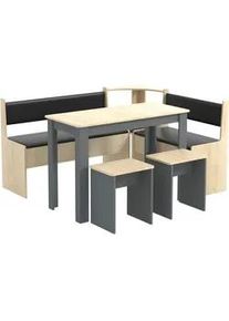 Mid.you Eckbankgruppe , Anthrazit , Holzwerkstoff , Wange , 153x115 cm , in verschiedenen Holz-Dekoren erhältlich , Esszimmer, Bänke, Tischgruppen & Eckbankgruppen