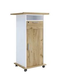 Mid.you Stehpult , Weiß, Honigeiche , Holzwerkstoff , 108,3 cm Schubladen , 50x108.3x60 cm , Stauraum , Büromöbel, Schreibtische, Stehpulte
