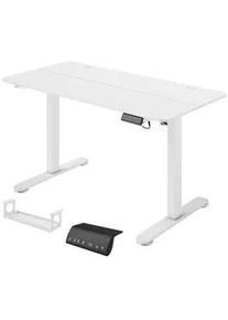 Vinsetto Höhenverstellbarer Schreibtisch 140 x 70cm Elektrisch Computertisch mit Haken , Weiß , Kunststoff , 70x116x140 cm , Arbeitszimmer, Schreibtische, Bürotische