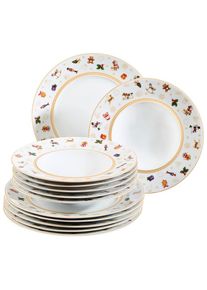 X-Mas Tafelservice , Weiß , Keramik , 12-teilig , Weihnachten , Lfgb , lebensmittelecht , Geschirr, Geschirrsets, Tafelservice