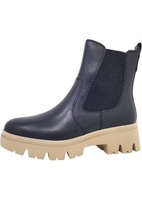 Tamaris, Damen, Boots + Stiefel, Comfort Dames Leder Comfort Fit uitneembaar voetbed instaplaarzen alledaagse Chelsea laarzen, Schwarz, (41)