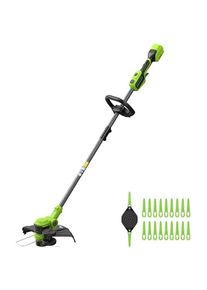 Greenworks, Rasentrimmer, Tagliabordi Senza Filo Brushless (Trimmfaden, Kunststoffmesser)
