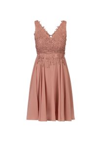 Kraimod, Damen, Kleider, Cocktailkleid mit V-Ausschnitt, Mesh und Spitze, Rosa, (38)
