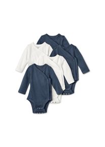Tchibo - 5 Baby-Bodys mit Mitwachsfunktion - Unisex - Gr. 86/92 - blau/print