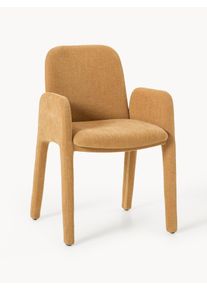 Krzesło z tapicerowanym siedziskiem Selena Żółty Włókno syntetyczne S 59 x G 56 cm | Westwing Collection