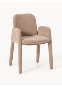 Krzesło z tapicerowanym siedziskiem Selena Brązowy Włókno syntetyczne S 59 x G 56 cm | Westwing Collection