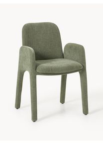 Krzesło z tapicerowanym siedziskiem Selena Zielony Włókno syntetyczne S 59 x G 56 cm | Westwing Collection