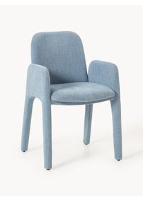 Krzesło z tapicerowanym siedziskiem Selena Niebieski Włókno syntetyczne S 59 x G 56 cm | Westwing Collection