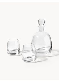 Decantador e copos artesanais Pedro, conjunto de 3 Transparente Vidro Conjunto com vários tamanhos | Westwing Collection