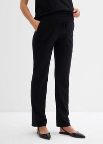 bonprix Mujer, Cómodo pantalón premamá de algodón orgánico, negro, 40/42