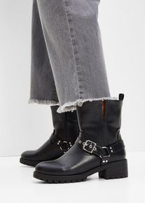 bonprix Mujer, Botas moteras, negro, 40