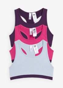 bonprix Bustieră cu bumbac moale (set/5 buc.), mov, 140/146