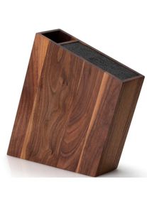CONTINENTA Messerblock 1 Stk. Walnussholz, integrierter Utensilienbehälter in braun