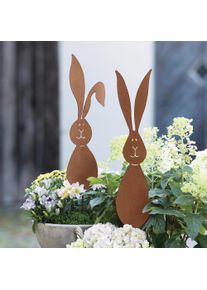 Gartenstecker "Hase", 2er Set