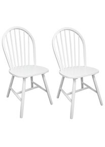 vidaXL Sillas de comedor 2 unidades madera maciza de caucho blanca