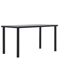 vidaXL Mesa de comedor de MDF negro y gris hormigón 140x70x75 cm