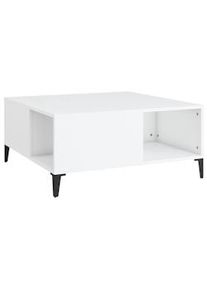Mesa de centro madera contrachapada blanco 80x80x36,5 cm