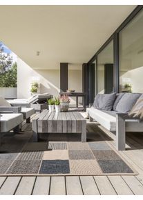 benuta Nest Tapis Vintage d'int&eacute;rieur et d'ext&eacute;rieur River Bleu 133x190 cm - Tapis poil ras / effet us&eacute;