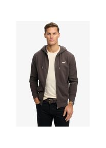 Superdry , Kapuzensweatjacke »ESSENTIAL LOGO ZIP HOODIE HB« , Carbon Black , L , L , Hoodie mit Zipper von Superdry
