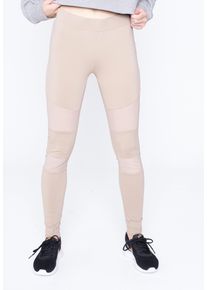 Urban Classics - Ladies Tech Mesh Soft Taupe - Leggings - marr&oacute;n - M - 90% Poli&eacute;ster, 10% Elastano,Jersey