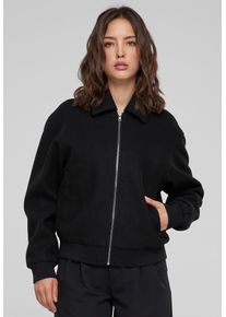 Urban Classics - Ladies Boxy Black - Jacka - svart - L - Skal: 100 % polyester; Foder: 100% polyester,Ull