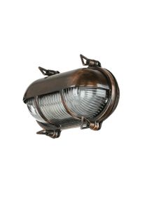 Licht-Erlebnisse Applique da esterno SKIATHOS rame antico vetro ottone LE89296