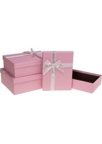 Rozette, Geschenkverpackung, Geschenkbox mit Schleife, 3 Stück, rosa ROSETT (Geschenkbox, 3 x)
