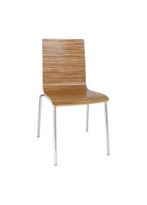 Cadeira Bolero Zebrano com encosto quadrado em faia 4 unid