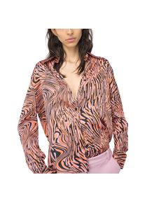 Pinko, Damen, Blusen, Callisto Overhemd Satin Bubble Print Distorta, Mehrfarbig, (44)