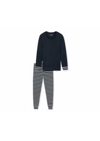 Schiesser Pyjama-Set - Damen - Gr. 40 - dunkelblau