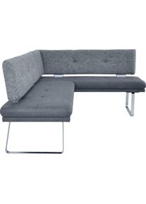 K+w Komfort & Wohnen K+W Komfort & Wohnen Eckbank »Giacomo II« Flachstahlkufe in edelstahlfarbig lackiert in blau, Größe B/H/T: 207 cm x 91 cm x 65 cm