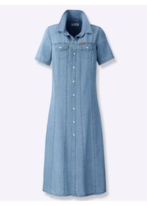 Dames Jeansjurk in A-lijn in blue-bleached ,maat 36, WITT, 100% Katoen