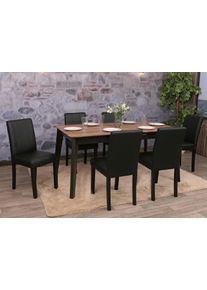 6er-Set Esszimmerstuhl HWC-O65d, Küchenstuhl Polsterstuhl Lehnstuhl, Kunstleder ~ schwarz