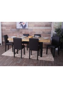 6er-Set Esszimmerstuhl HWC-O65d, Küchenstuhl Polsterstuhl Lehnstuhl, Kunstleder ~ braun