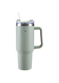 Homeware Profession. Thermobecher , Mintgr&uuml;n , Metall, Kunststoff , Kreise , 1.2 l , 26.5 cm , Lfgb , doppelwandig, h&auml;lt warm, h&auml;lt kalt , Geschirr, Kannen & Karaffen, Coffee-to-go-Becher