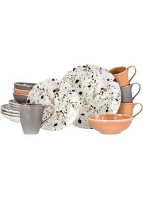 Creatable, Geschirrset, Terrazzo (16 Stück)