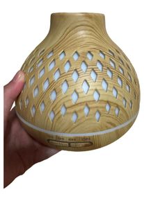 Trevi Duftlampe Aroma Diffusor Modern Braun Kunststoff Lochmuster 14cm