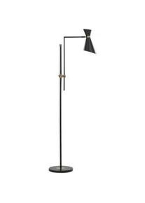 Beliani Stehlampe Schwarz Melawi , Schwarz, Goldfarben , Metall , E27 , 57x180x30 cm , Lampen & Leuchten, Innenbeleuchtung, Stehlampen, Stehlampen